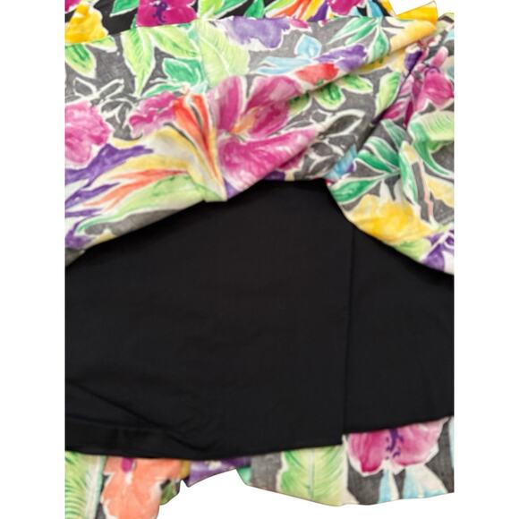 Vtg 90s Lauren Ralph Lauren Skirt Sz 16 Tropical Floral Vibrant‎ Colors Resort - Picture 4 of 5